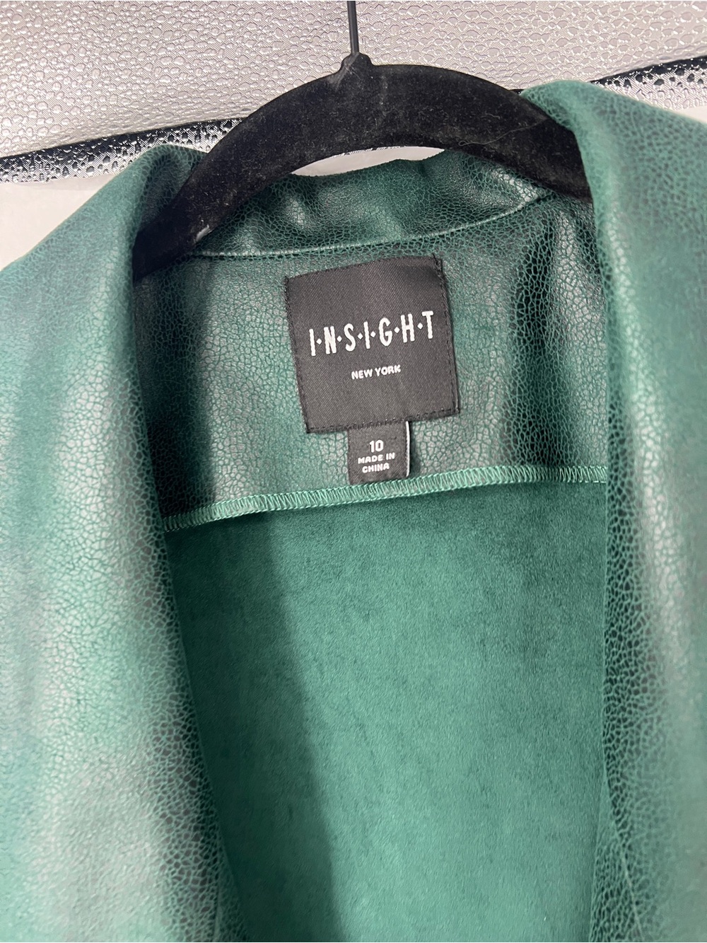 INSIGHT Forest Green Faux Leather Moto blazer - Picture 5 of 14